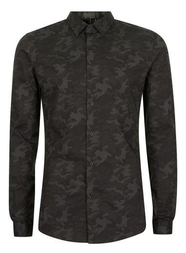 Topman Mens Multi Camo Dress Shirt