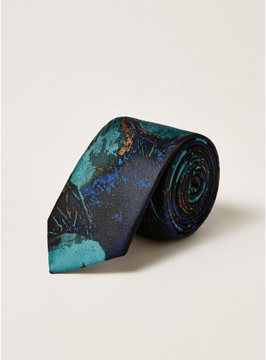 Topman Mens Blue Floral Jacquard Tie