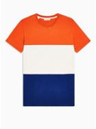 Selected Homme Mens Red Selected Homme Colour Block Organic Cotton T-shirt