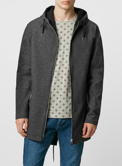 Topman Mens Black Peter Parka