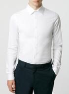 Topman Mens Premium White Stretch Long Sleeve Dress Shirt