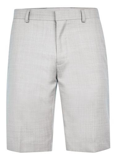 Topman Mens Mid Grey Light Grey Subtle Check Tailored Suit Shorts