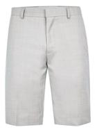 Topman Mens Mid Grey Light Grey Subtle Check Tailored Suit Shorts