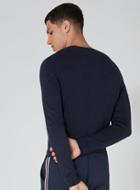 Topman Mens Blue Navy And Black Twist Side Ribbed Sweater