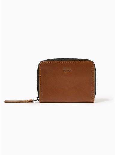 Topman Mens Brown Wood Wood Card Zip Wallet