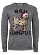 Topman Mens Grey Gray Salt And Pepper 'bah Humpug' Sweater