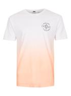Topman Mens Orange Coral Fade 1979 Print T-shirt