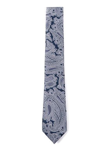 Topman Mens Blue And White Paisley Print Tie
