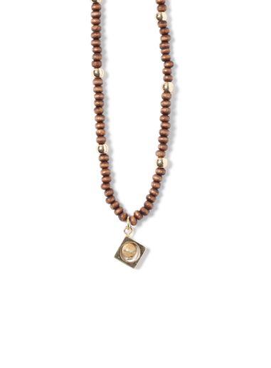 Topman Mens Brown Semi Precious Beaded Necklace*