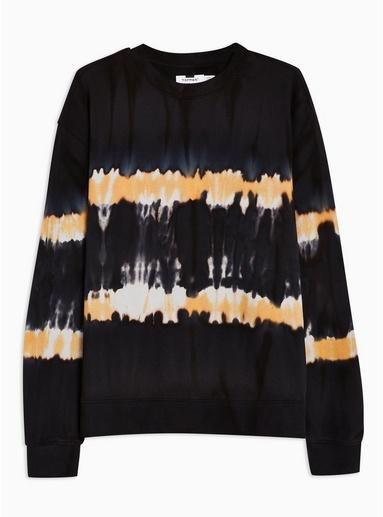 Topman Mens Grey Charcoal Tie Dye Sweatshirt