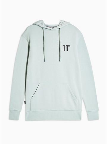 11 Degrees Mens 11 Degrees Light Green Pullover Hoodie