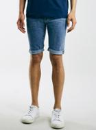 Topman Mens Blue/grey Spray-on Denim Shorts