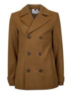 Topman Mens Brown Tobacco Classic Short Double Breasted Peacoat