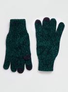 Topman Mens Green And Black Twist Gloves