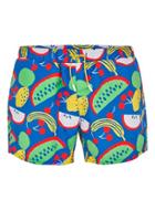 Topman Mens Blue Fruit Print Swim Shorts