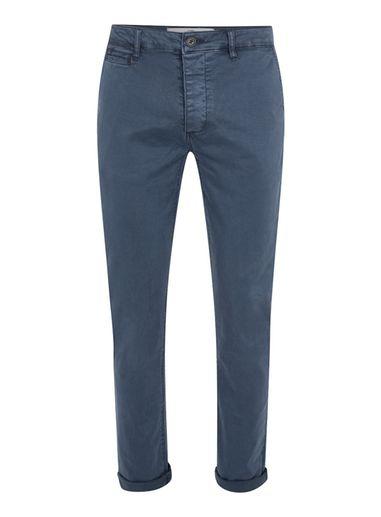 Topman Mens Washed Navy Stretch Slim Fit Chinos