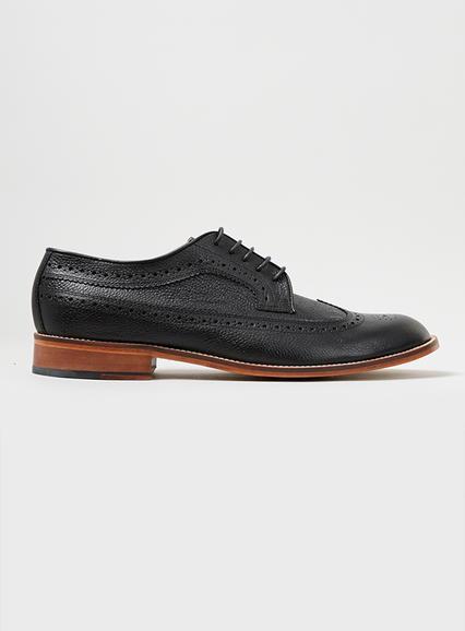Topman Mens Made In England Black Leather Brogues