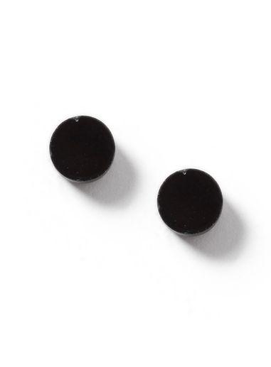 Topman Mens Black Plastic Cirlce Stud Earrings*