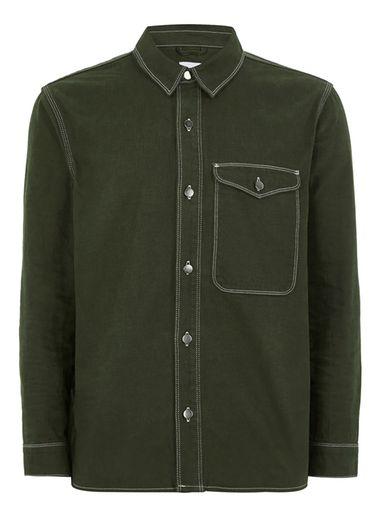 Topman Mens Ltd Khaki Chore Shirt