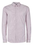 Topman Mens Red And Navy Fine Grid Slim Fit Dress Shirt