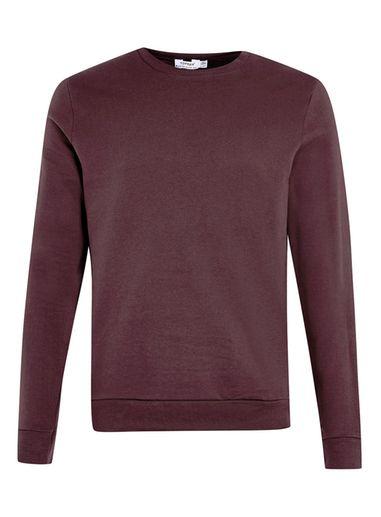 Topman Mens Red Burgundy Crew Neck Sweatshirt