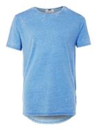 Topman Mens Blue Burnout Longline T-shirt
