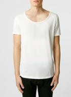Topman Mens White Slim Fit Scoop T-shirt