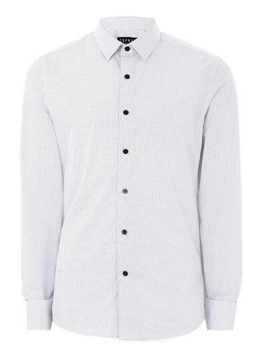 Topman Mens White Polka Dot Shirt