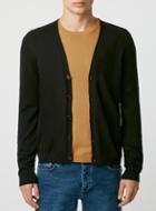 Topman Mens Black Essential V Neck Cardigan