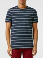 Topman Mens Blue Navy/white Slim Stripe T-shirt