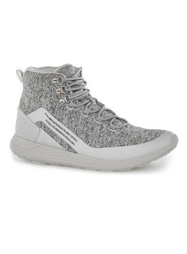 Topman Mens Grey Knit Hi Top Trainers