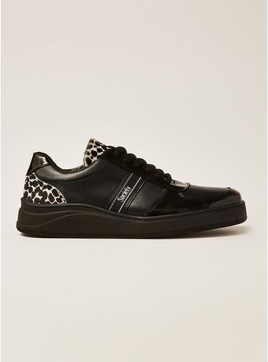 Topman Mens Black Leather Sollo Sneakers