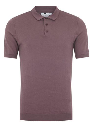 Topman Mens Red Short Sleeve Muscle Fit Polo Shirt
