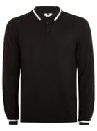 Topman Mens Classic Black Tipped Knitted Polo