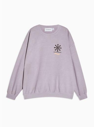 Topman Mens Purple Lilac Bowery Oversized Sweatshirt