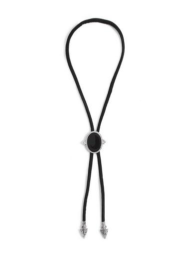 Topman Mens Brown Black Velvet Bollo Necklace*