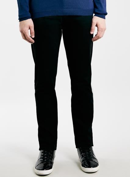 Topman Mens Black Stretch Slim Fit Chinos