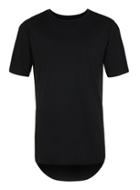 Topman Mens Black Curved Hem Longline T-shirt