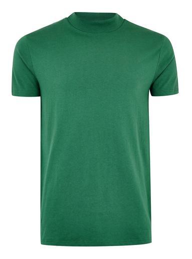 Topman Mens Green Roll Neck Muscle T-shirt