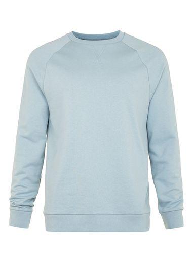 Topman Mens Blue Fog Classic Fit Raglan Sweatshirt