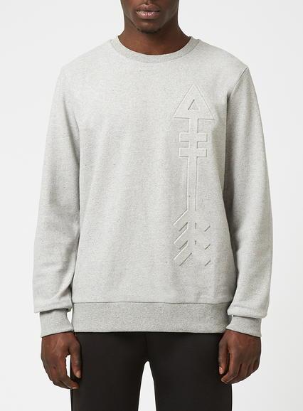 Topman Mens N1sq Grey Arrow Sweatshirt*