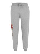 Topman Mens Grey Gray Rose Embroidered Joggers