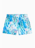 Topman Mens Blue Tie Dye Print Swim Shorts