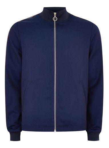 Topman Mens Blue 'aiden' Zip Up Jacket