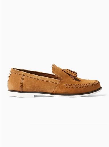 Topman Mens Brown Tan Suede Riley Loafers