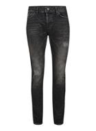 Topman Mens Washed Black Ripped Stretch Skinny Jeans