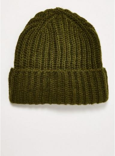 Topman Mens Khaki Fluffy Oversized Beanie