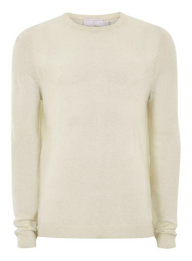 Topman Mens Cream Off White Cashmere Sweater