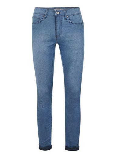 Topman Mens Grey Smokey Blue Super Spray On Skinny Jeans