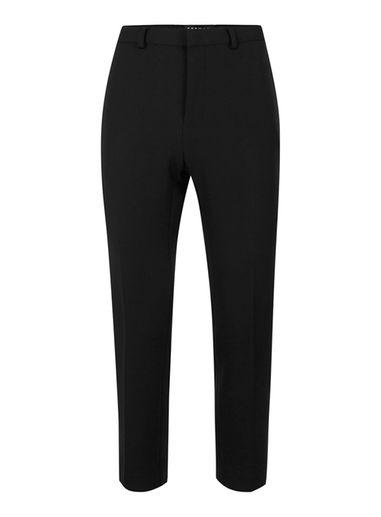 Topman Mens Black Crepe Skinny Fit Cropped Dress Pants